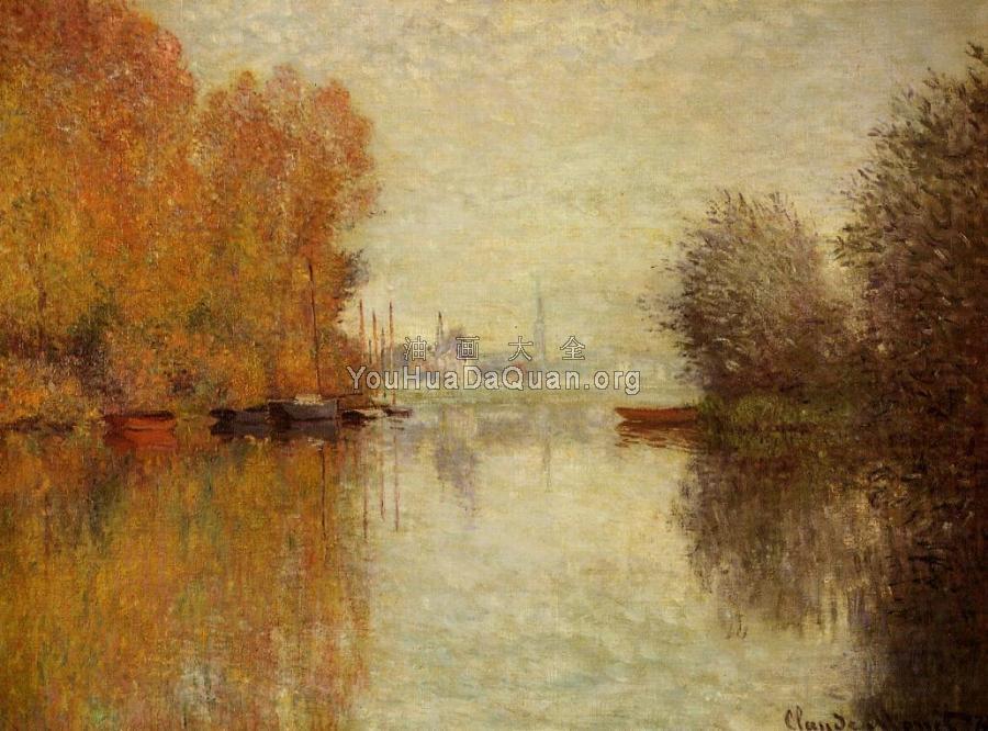 Autumn on the Seine at Argenteuil - 克劳德·莫奈